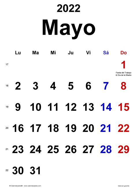 Calendario Mayo 2022 Para Imprimir Descargalo Gratis Images