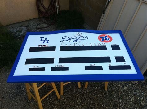 Up Close Pic Of La Dodgers Scoreboard I Made For The Boys Used