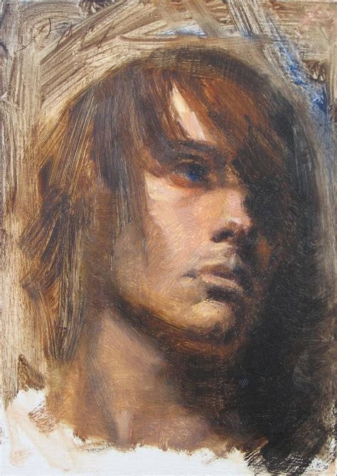 Portrait Of A Young Man 5×7 Oil Painting Daniel Peci Fine Art