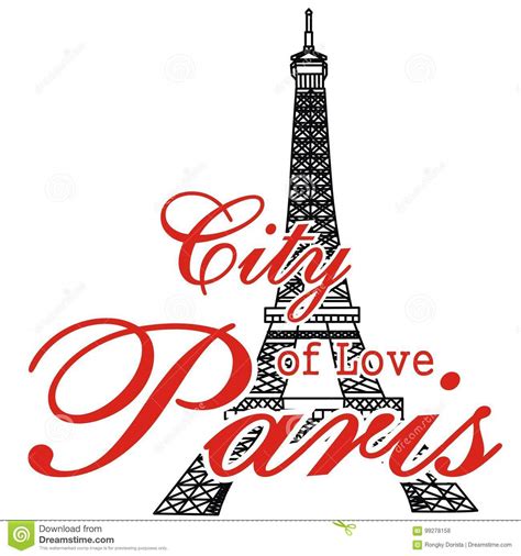 Paris City Of Love Vector For Your Decoration Stock Illustration