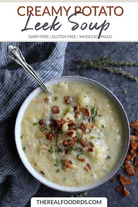 Creamy Potato Leek Soup With Bacon Recipe Whole30 Soup Recipes