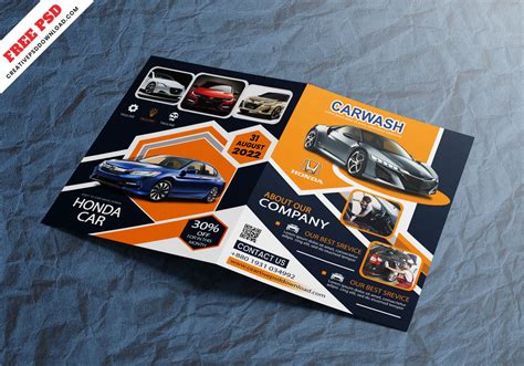 Car Company Professional Bi Fold Brochure Free Psd Creativepsddownload