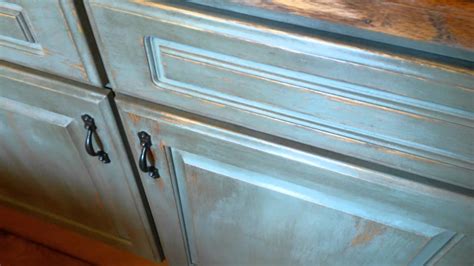 Spread a couple of drop cloths across the floor or your work area. Cabinets chalk paint distressed... - YouTube