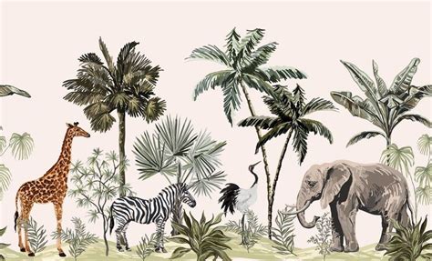 Verwijderbaar behang Peel en Stick Jungle Wallpaper | Etsy ...