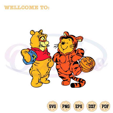 Halloween Pooh And Tigger Suit Svg Files For Cricut Sublimation Files