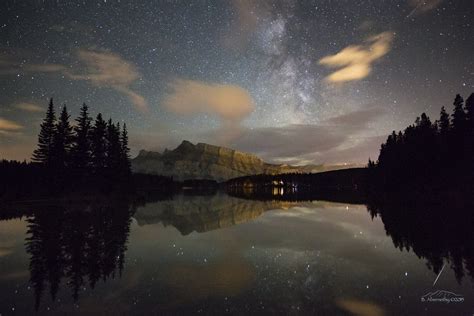 Mt Rundle And The Milky Way On Two Jack Lake A Night Shot Flickr
