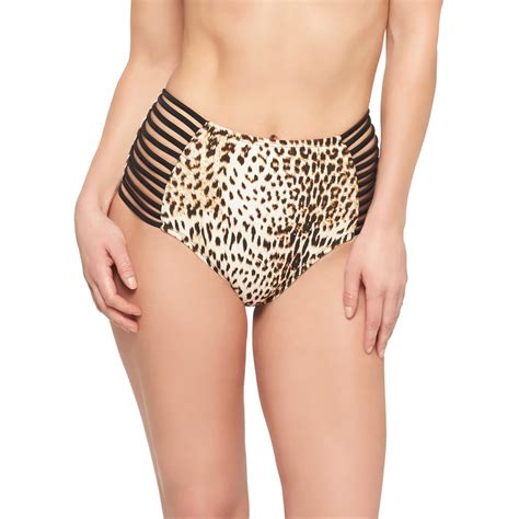 Xhilaration Leopard Strappy High Waist Bikini Bottom Emily