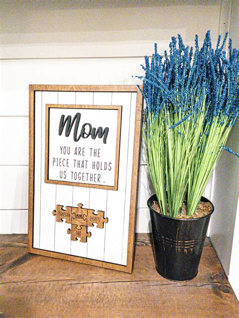 Mom Puzzle Sign Homemade Mother's Day Gifts | Etsy