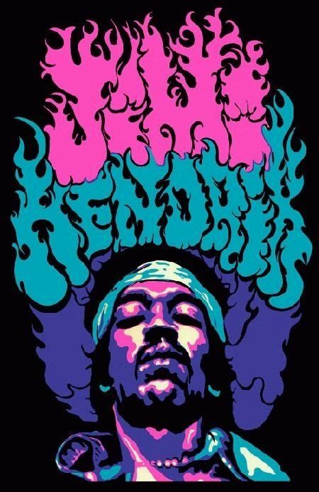 Jimi Hendrix Psychedelic Black Light Poster Psychedelic Poster Jimi Hendrix Art Pop Art