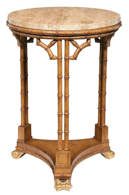 Regency Style Faux Bamboo Turned Painted Occasional Table Doyle