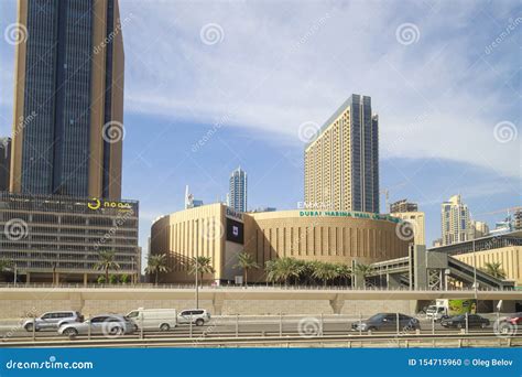 View On The Round Building The Dubai Marina Mall Editorial Image