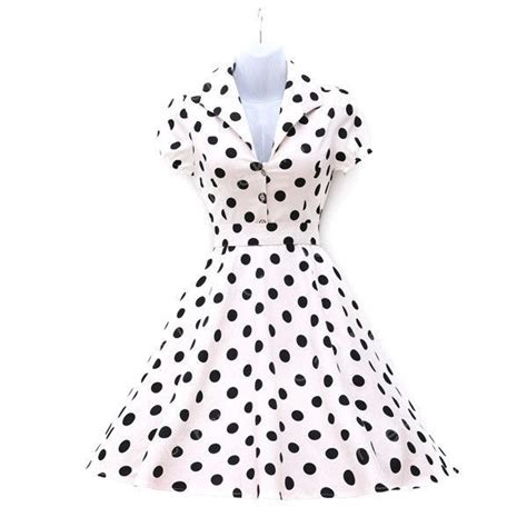 Women Summer Dress Polka Dot Casual Party Dress Short Sleeve Retro Robe 60s 50s Vintage