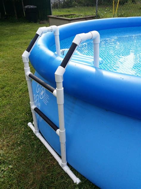 Make sure the ground is level. PVC pool ladder | Pool ladder, Pvc pool, Diy pool