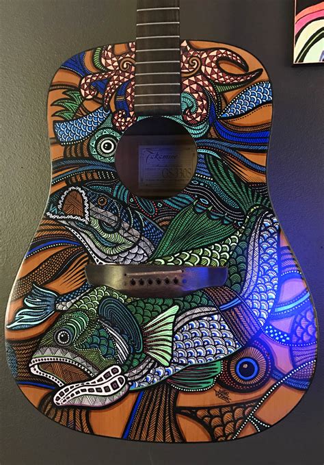 Custom Painted Guitar Art By Julie Oakes