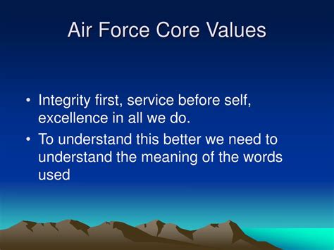 Ppt Air Force Core Values The Honor Code And Their Relation To The