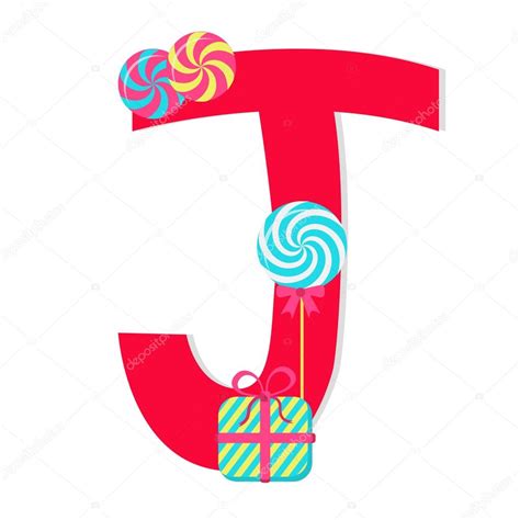 Download in under 30 seconds. Lettre « j » de l'alphabet stylisé avec bonbons — Image ...