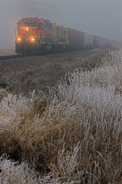 Bnsf Freight Train In Ice Fog Photography By Nick Suydam