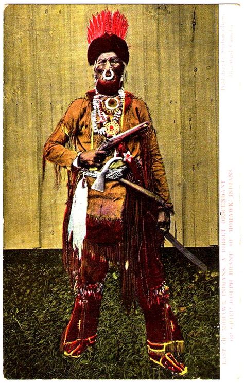 iroquois mohawk chief direct descendant of chief joseph brant late 1800s postcard published