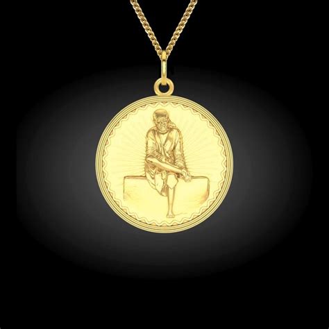 Sai Baba Necklace 14k Solid Gold Sai Baba Necklace Om Etsy