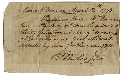Lot Detail George Washington Autograph Receipt Signed As President