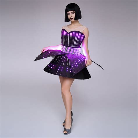Rave Outfit Smart Led Dress With A Light Up Belt By Etereshop