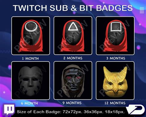 Twitch Masks Games Sub Badges Twitch Games Subscribers Etsy