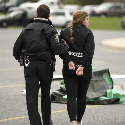 Girl Arrested And Cuffed Women S Uniforms Handcuffs Jake Paul Team 10
