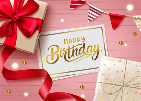 Birthday Cupcakes Vector Design Happy Birthday Greeting Text With