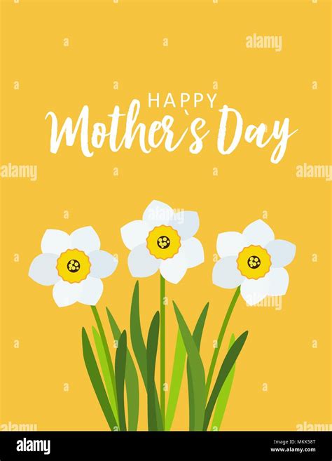 Happy Mothers Day Greeting Card With Flowers Background Vector Illustration Stock Vector Image