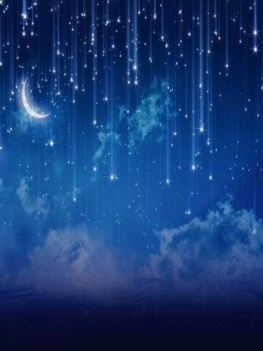 Beautiful Moon And Star Night Photo Backdrop Fleece Photography