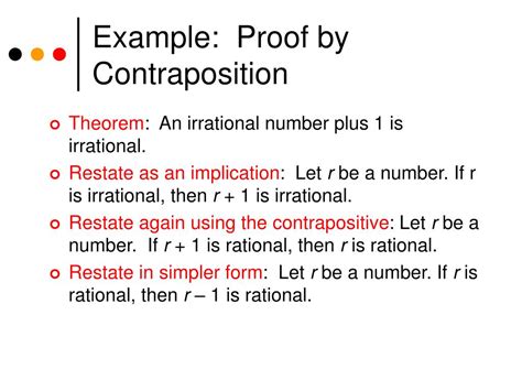 (logic) the inverse of the converse of a given proposition. PPT - Indirect Argument: Contradiction and Contraposition ...