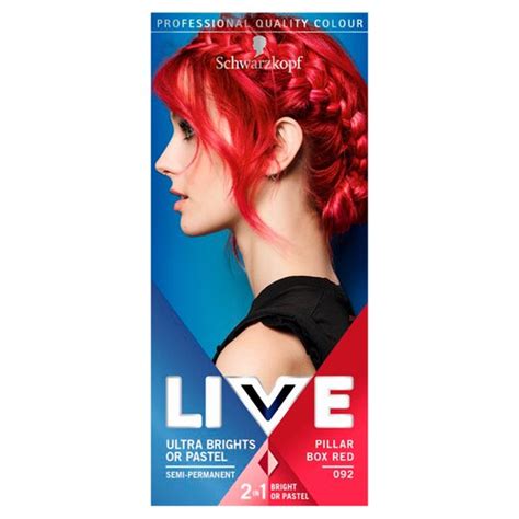 Schwarzkopf Live Ultra Brights 092 Pillar Box Red Hair Dye Tesco Groceries