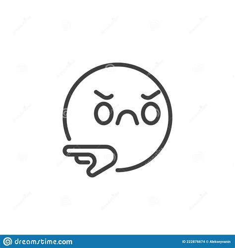get out emoticon gesture line icon stock vector illustration of simple clipart 222876674