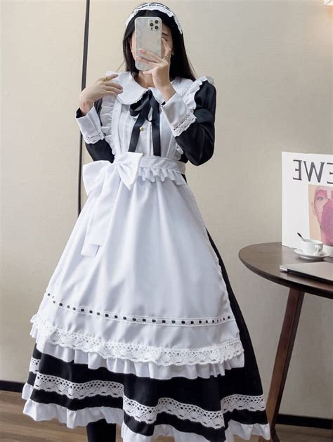 Traditional Maid Dress Long Sleeved Maid Dress Cute Dress Etsy