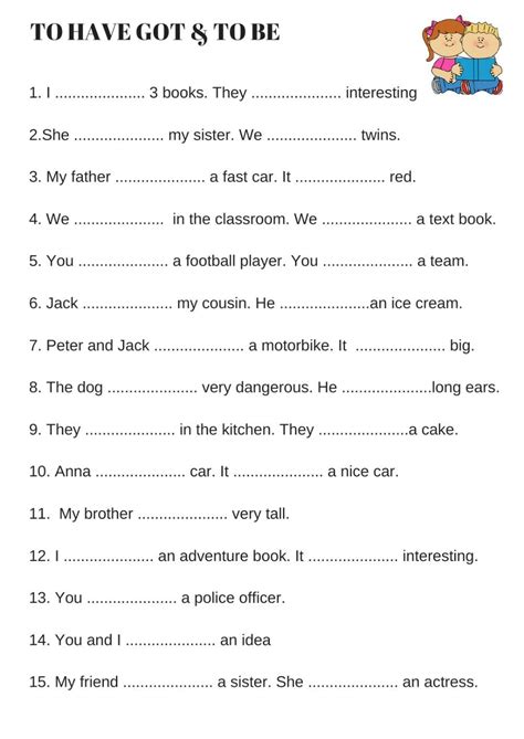 Ejercicios De Ingles Verbo To Be Para Niños Pdf Hay Niños