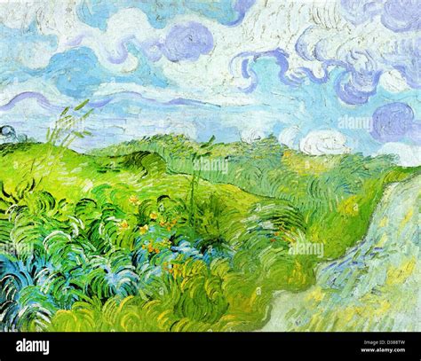 Vincent Van Gogh Green Wheat Fields 1890 Post Impressionism Oil On