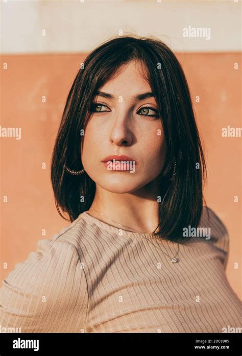 Portrait Of A Beautiful Green Eyed Woman Stock Photo Alamy