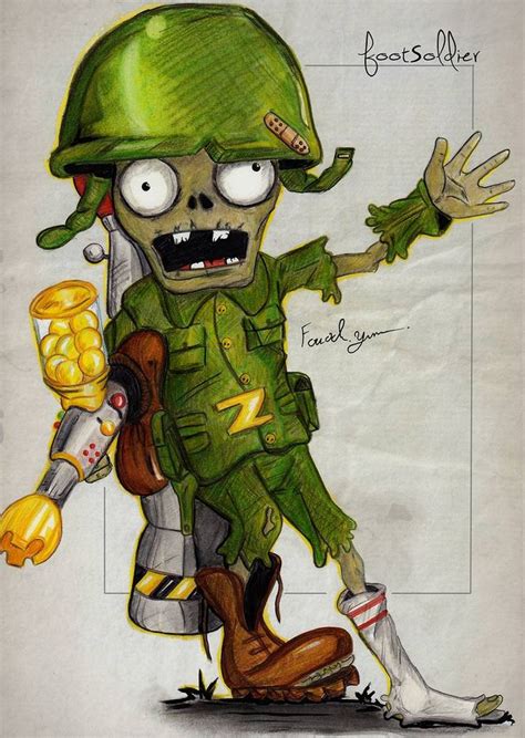 Foot Soldier By Fouad Z Plant Zombie Plants Vs Zombies Plants Vs