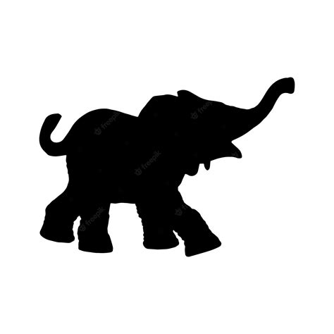 Conjunto De Silueta De Elefante Colección Aislado Negro Sobre Fondo