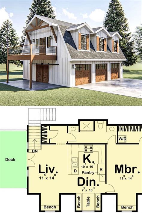 Maybe you would like to learn more about one of these? Two-Story 1-Bedroom Modern Barn-Like Garage Apartment ...