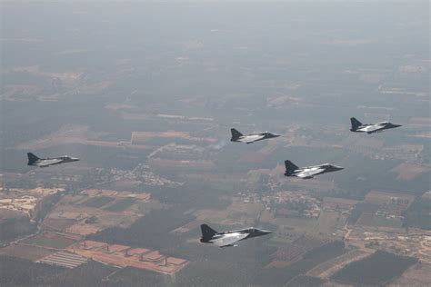 Lca Light Combat Aircraft Tejas Fighter Jets Flying In