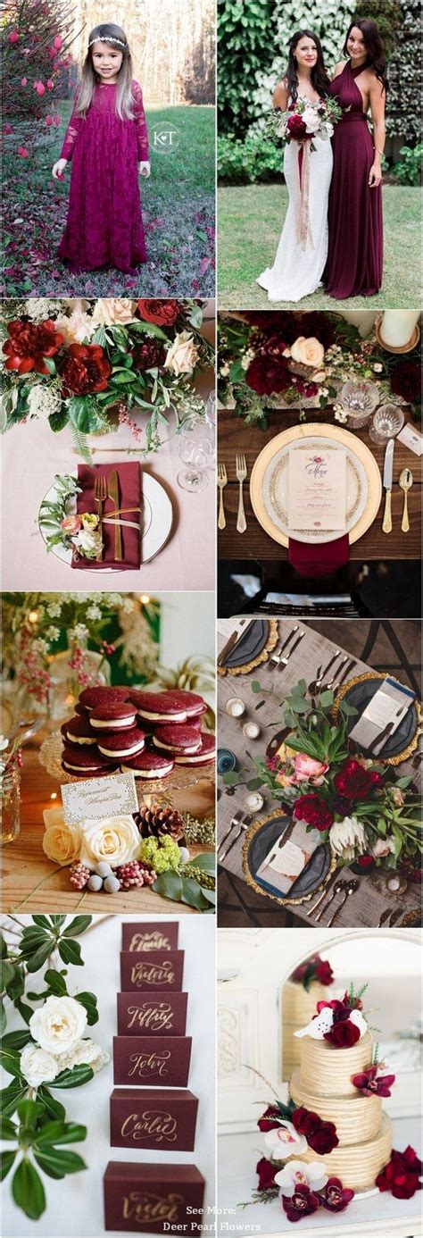 Burgundy And Gold Fall Wedding Color Ideas