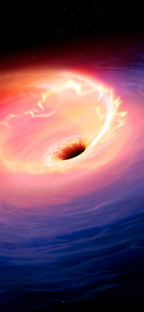 Download 1125x2436 Wallpaper Black Hole Space Clouds Swirl Art