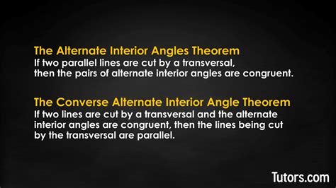 Alternate Interior Angles Definition Theorem And Examples