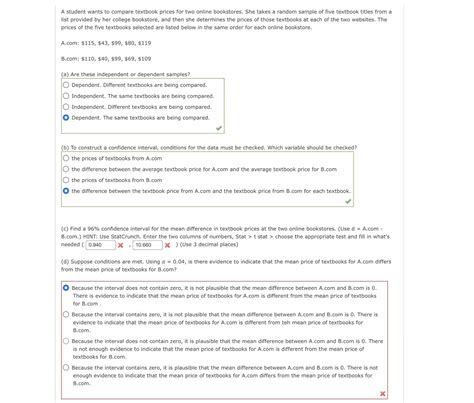 Solved A Student Wants To Compare Textbook Prices For Two