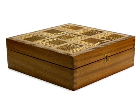 Engraved tea chest can be a nice gift. Etched Wood Tea Box-Solid Wood Tea Box-Designer Tea Box