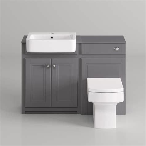 Combined Bathroom Vanity Units 1160mm Harper Gloss Grey Combined