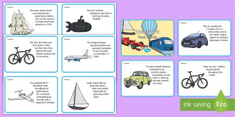 Amazing Transport Display Fact Cards Teacher Made Twinkl