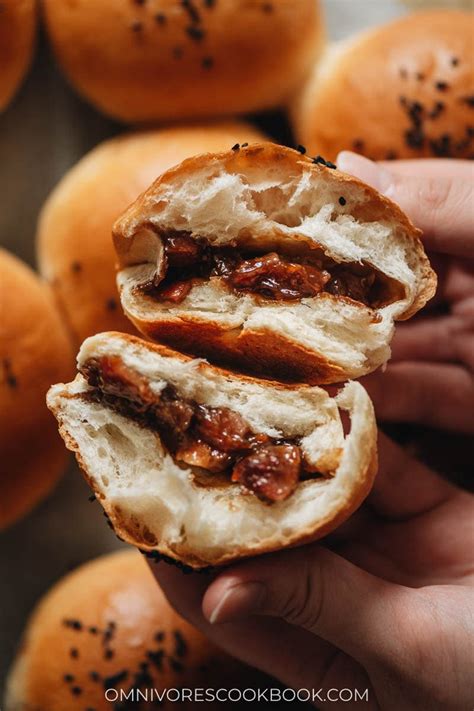 Divide each puff pastry into 9 portions. Baked BBQ Pork Buns (Char Siu Bao) | Omnivore's Cookbook