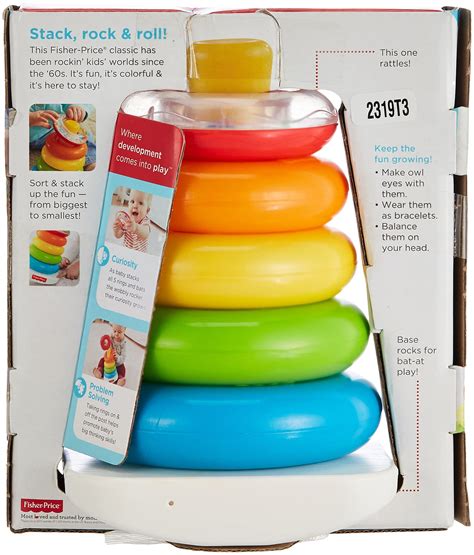 Fisher Price Rock A Stack Baby Toy Classic Roly Poly Ring Stacking Toy